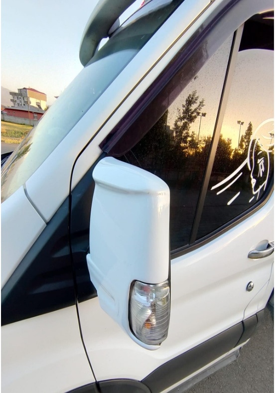 Ford Transit 2014-2021 Beyaz Boyalı Batman Yarasa Ayna Kapağı