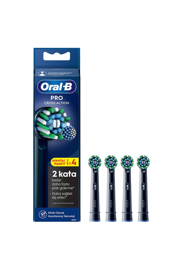 Oral-B Pro Cross Action X-filament 4 Adet Siyah Şarjlı Diş Fırçası