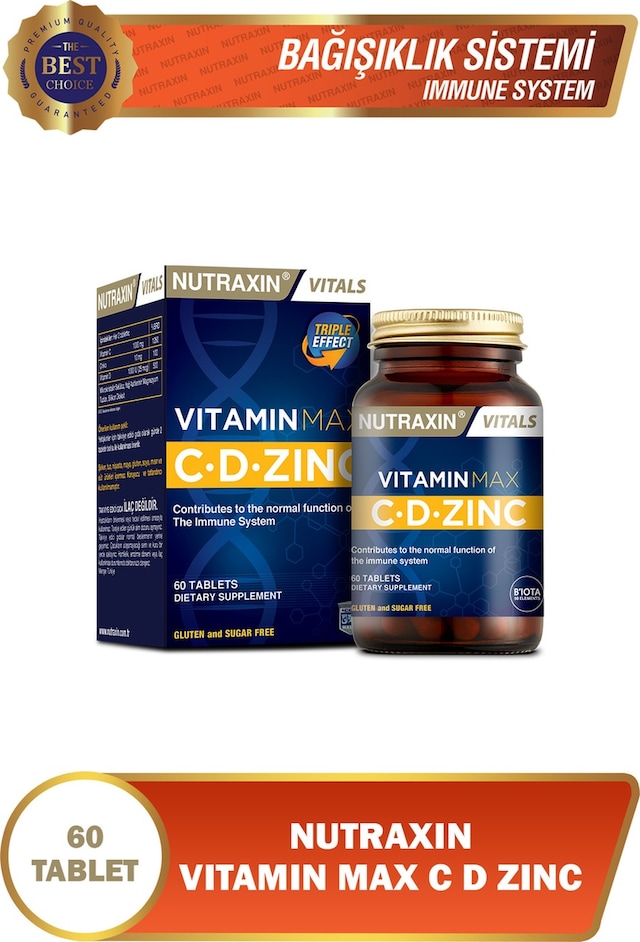 Nutraxin Vitamin Max C D Zinc 60 Tablet - Zaman Salınımlı