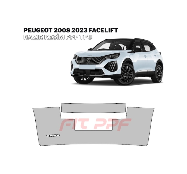 Peugeot 2008 - 2023 Facelıft 210 Mikron Premium Tpu Ppf Kaplama Seti-arka Kapılar