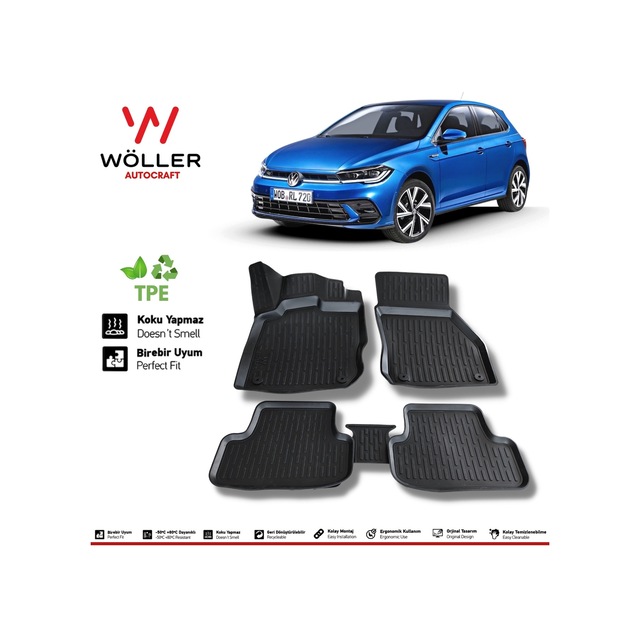 Volkswagen Yeni Polo Paspas 2021 Sonrası 3D Havuzlu Wöller Paspas