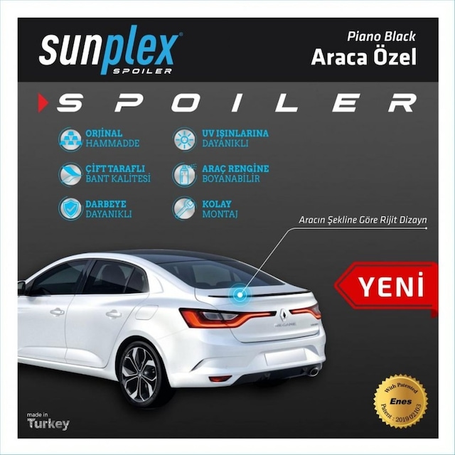 Spoiler Parlak Siyah Megane 4 2016-2020 2020102 Sunplex