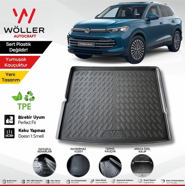 Volkswagen Tiguan Bagaj Havuzu 2024 Sonrası 3d Wöller Ultraflex Esnek