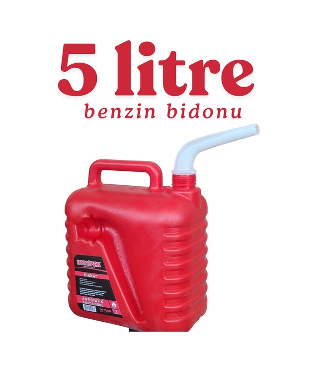 Klc 5l Statik Olmayan Boşaltma Borulu Kulplu Mazot Benzin Taşıma Akaryakıt Depolama Bidonu 5 Litre