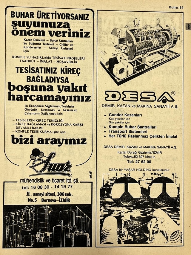 İzmir 1982-1983 Meslek Reklam İlanı Efemera S85 Teşhir Ürün