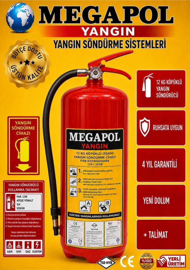 12 Kg Aff Form Köpüklü Yangın Söndürme Cihazı. Köpüklü Yangın Söndürme Tüpü. Köpüklü Yangın Tüpü Köpüklü Yangın Söndürme Cihazları