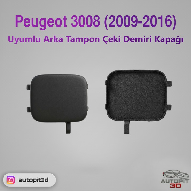 Peugeot 3008 2009 2016 Uyumlu Arka Tampon Çeki Demiri Kapağı