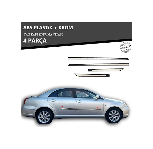 Toyota Avensıs 2003 Üzeri Yan Kapı Koruma Çıtası Plastik + Krom Unvrslppkçt00070