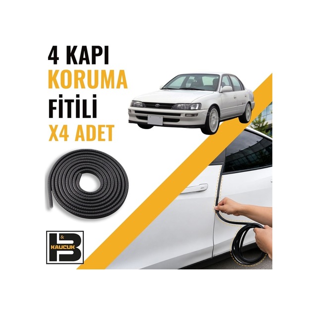 Toyota Corolla 1991-1998 Kapı Koruma Fitili-4 Kapı-siyah-bm2294