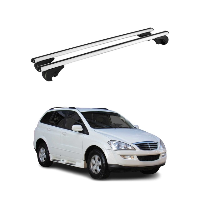 Ssangyong Kyron 2005-2015 Arası Uyumlu Port Bagaj Taşıyıcı Ara Atkı Alüminyum Gümüş 2 Parça