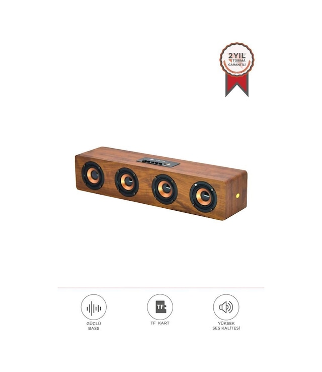 Torima Kts-1108 Ahşap Kasa Bluetooth Hoparlör 4 Hoparlör Ahşap Tasarım Aux Usb Tf Kart Girişli Kablosuz Speaker