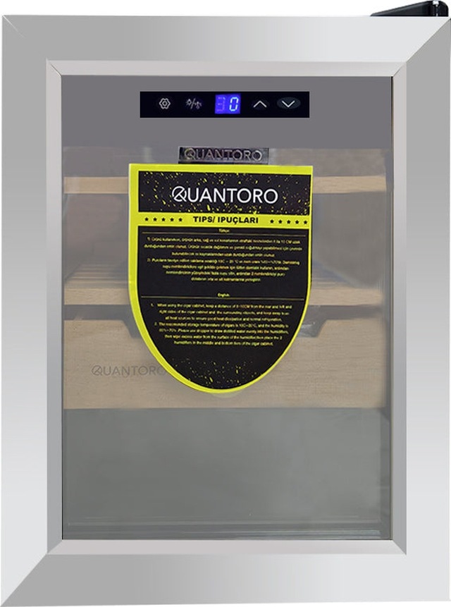 Quantoro Qcc-52-b Elektronik Nemlendirme & Soğutmalı Gümüş Puro Dolabı - Qtr-002