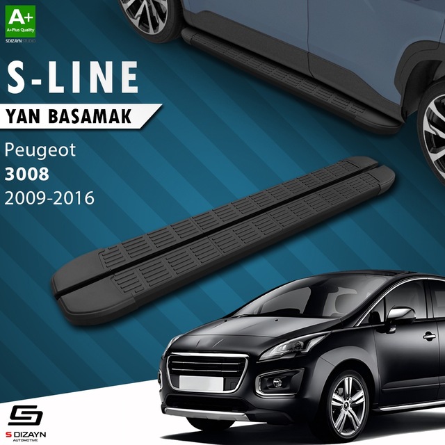 S-Dizayn Peugeot 3008 S-Line Siyah Yan Basamak 183 Cm 2009-2016