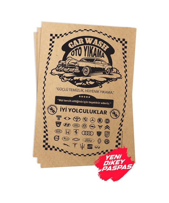 Kraft 120 G 35x50 CM Kalın Oto Dikey Paspas Kağıdı 100 Adet
