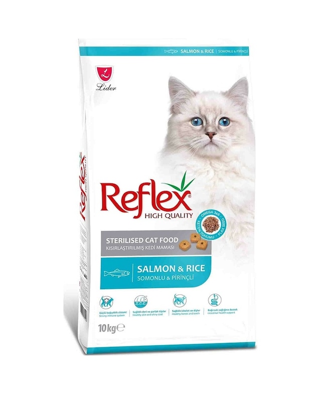 Reflex Sterilised Somonlu ve Pirinçli Kısırlaştırılmış Yetişkin Kedi Maması 10 KG