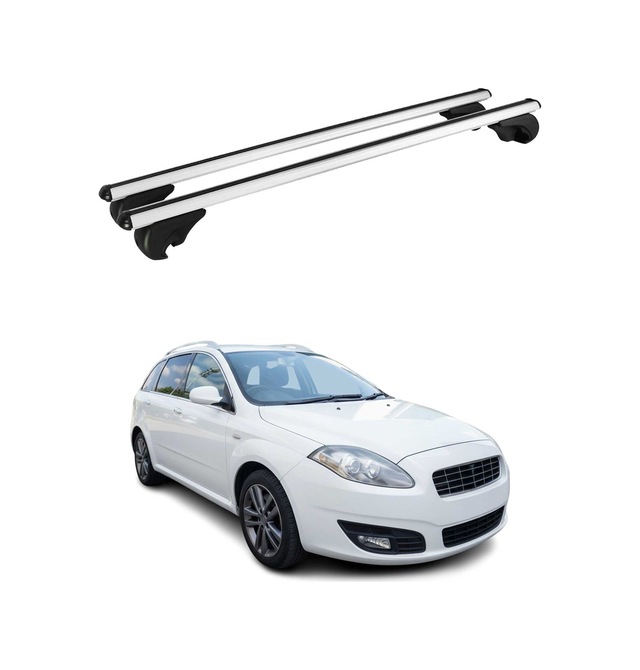Fiat Croma Station Wagon 2005-2011 Arası Uyumlu Port Bagaj Taşıyıcı Ara Atkı Alüminyum Gümüş 2 Parça