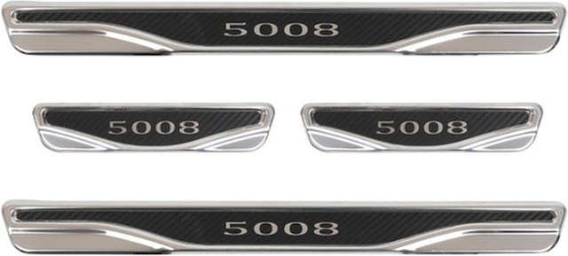 Peugeot 5008 Uyumlu Kapı Eşiği Karbon Krom 4 Parça