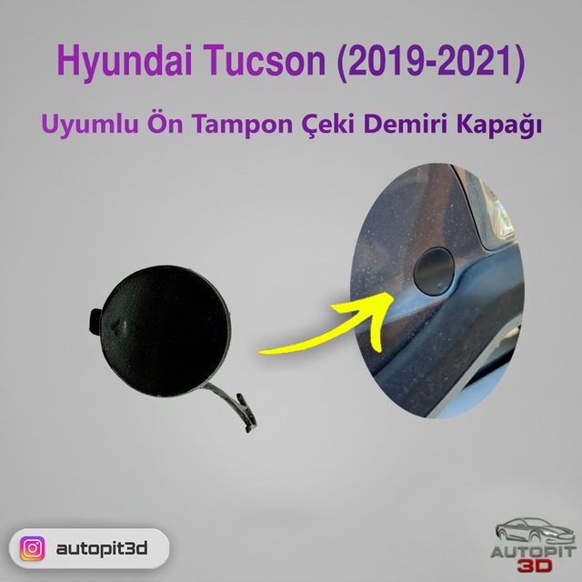 Hyundai Tucson Facelift 2019-2021 Uyumlu Ön Tampon Çeki Demiri Kapağı
