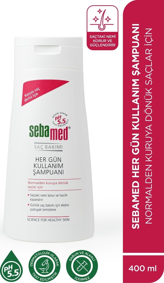 Sebamed Besleyici Onarıcı Kuru ve Hassas Saç Tipine Özel Her Gün Kullanım Günlük Saç Bakım Şampuanı 400 ML