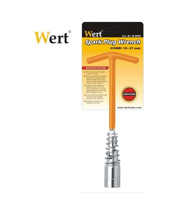 Wert 2600 Mafsallı Kombine Buji Lokma Anahtarı 16+20,8Mm