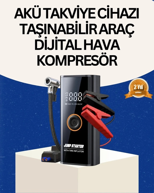 Ers Taşınabilir Akü Takviye Ve Akıllı Lastik Şişirme Pompası
