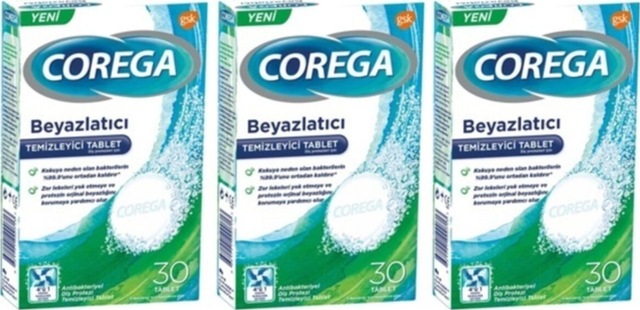 Protez Temizleme Tableti Beyazlatıcı 30'lu X 3 Adet