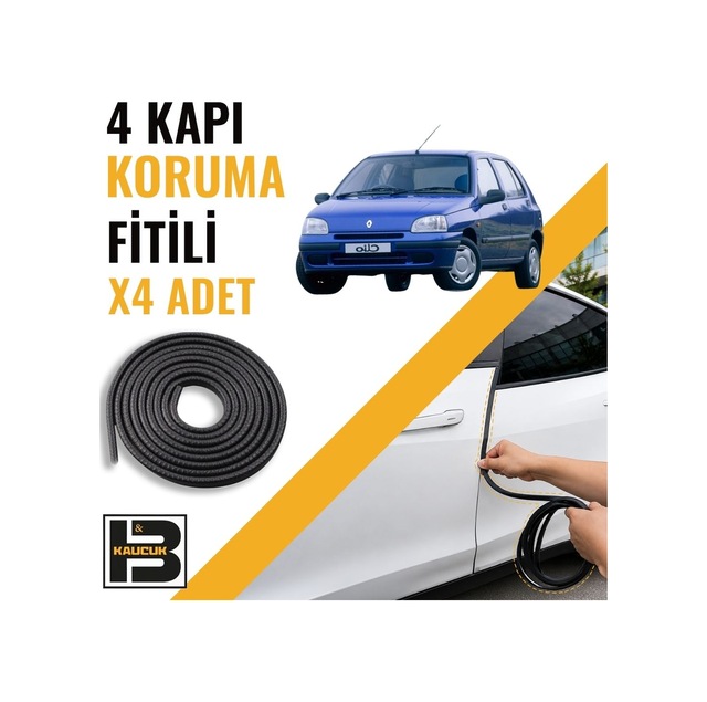 Renault Clio 1 Kapı Koruma Fitili-4 Kapı-siyah-bm2153
