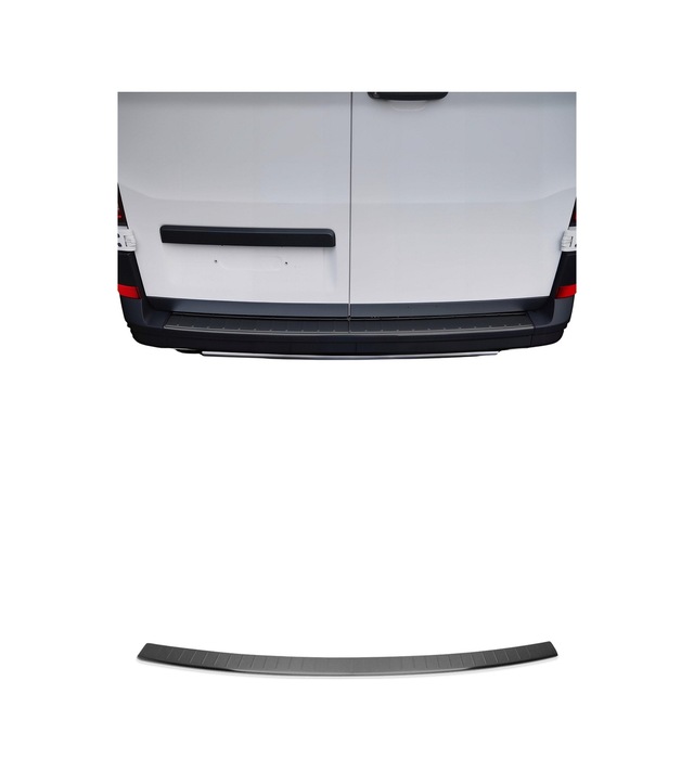 Vw Crafter 2017-2027 Uyumlu Krom Arka Tampon Eşiği Paslanmaz Çelik Siyah
