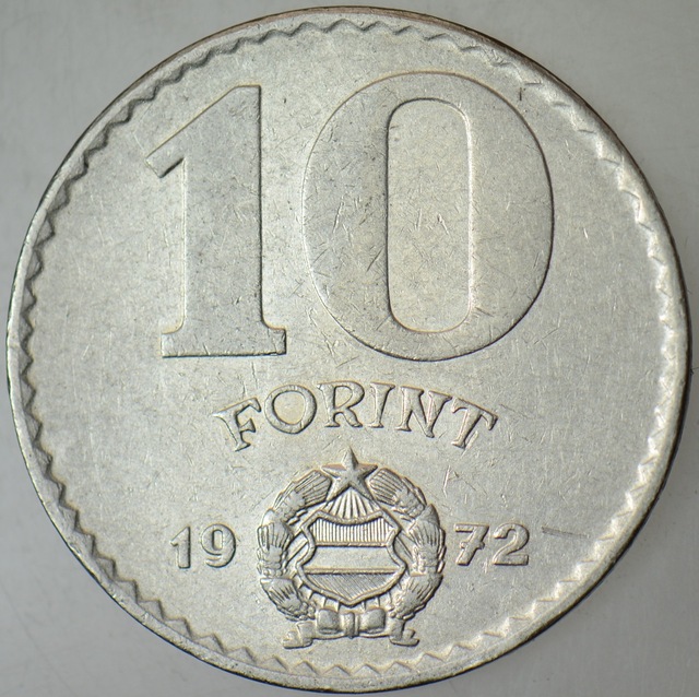 Macaristan 10 Forint 1972 Nikel.