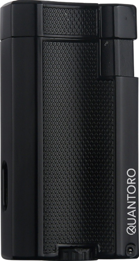 Quantoro Çift Torch Pürmüz Siyah Metal Puro Çakmağı - Trz1078