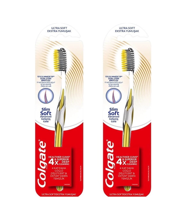 Colgate Mikro İnce Gelişmiş Gold Charcoal Ekstra Yumuşak Diş Fırçası 2'li