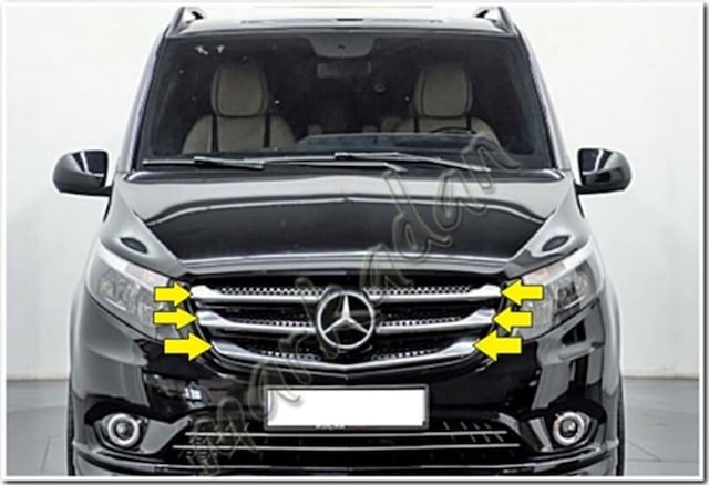 Markadan Mercedes Vito Krom Ön Panjur 2014 Sonrası 5 Parça Paslan