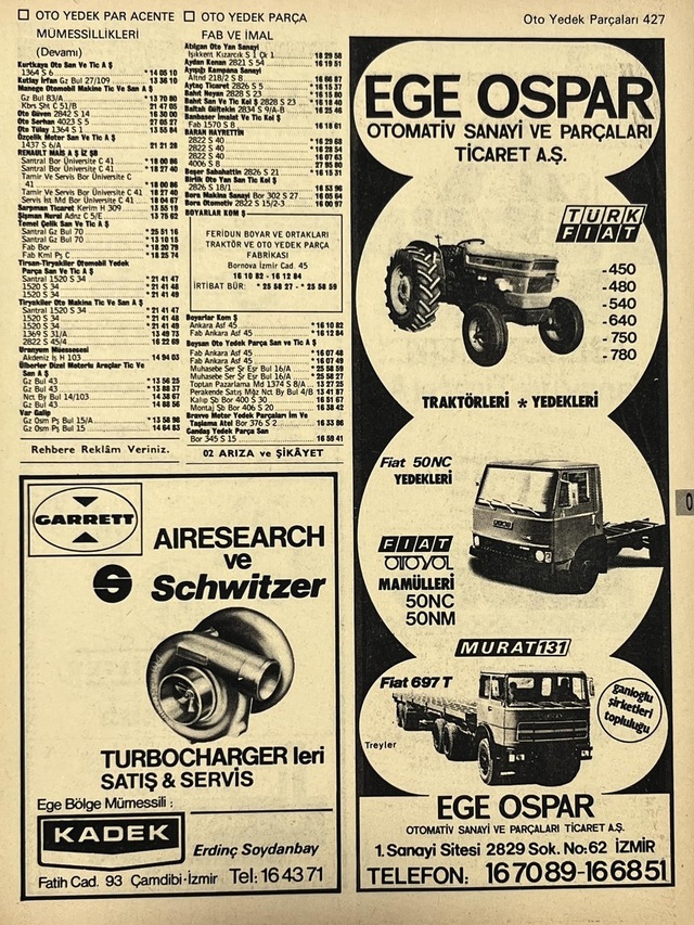 İzmir 1982-1983 Meslek Reklam İlanı Efemera S427 Teşhir Ürün