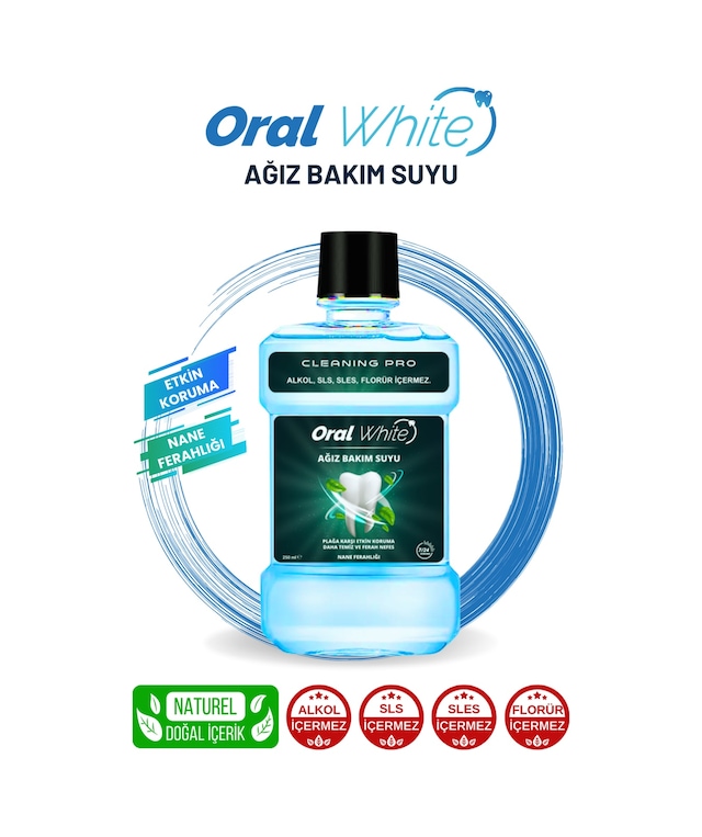 Oral White Cleaning Pro Nane Ferahlığı Ağız Bakım Suyu 250 ML