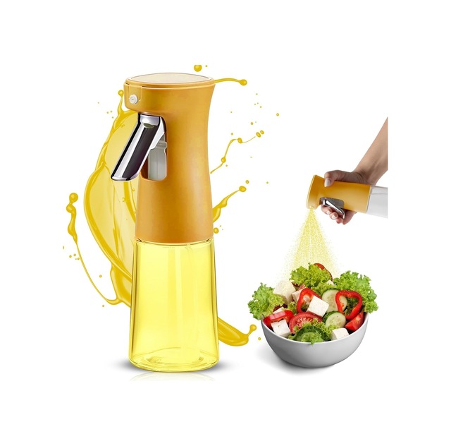 240ml Yağ Zeytinyağı Püskürtücü, Airfryer Sprey Şişesi, Cam Yağ Spreyi, Hava Fritözü İçin Yağlık, Barbekü, Salata, Pişirme, Izgara Mutfak Aletleri, Yağdanlık Sarı