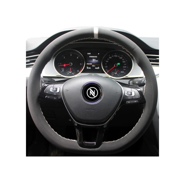 Oto Direksiyon Kılıfı Alcantara Model Alcantra Gri Dikişli