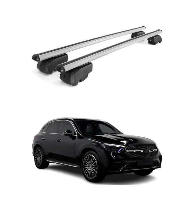 Mercedes Glc X254 2022-2027 Arası Uyumlu Port Bagaj Taşıyıcı Ara Atkı Alüminyum Gümüş 2 Parça