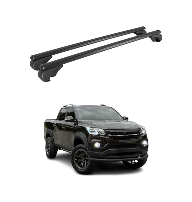 Ssangyong Grand Musso Pickup 2018-2026 Arası Uyumlu Port Bagaj Taşıyıcı Ara Atkı Alüminyum Siyah 2 Parça