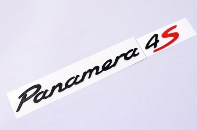 Porsche Uyumlu Gloss Black Panamera Ve Kırmızı 4s Bagaj Yazısı Seti 2'li Paket