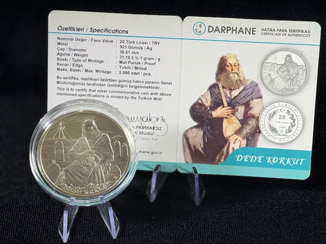 Darphane Dede Korkut 20 Türk Lirası Gümüş Hatıra Sikke