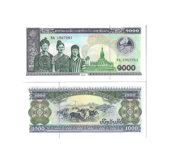 Laos 2003 Yılı 1000 Kip Yabancı Kağıt Para Çil Unc Koleksiyon Para