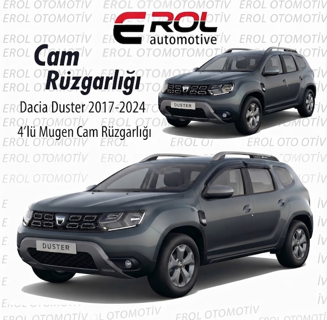 Dacia Duster 2017-2024 4'lü Cam Rüzgarlığı Siyah