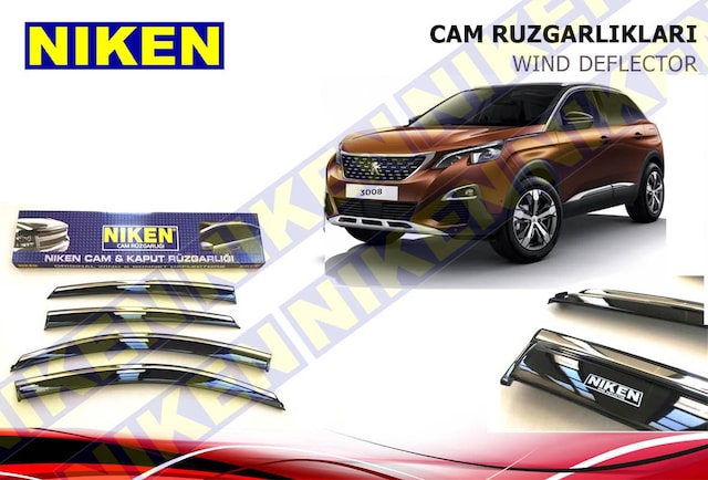 Peugeot 3008 Kromlu Cam Rüzgarlığı 2016+2024 Niken Marka