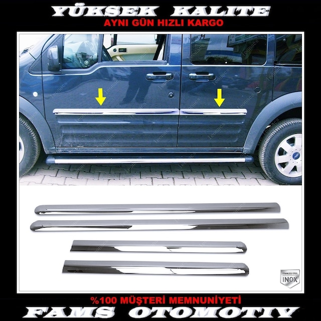 Ford Connect Krom Yan Kapı Çıtası 4 Kapı 2002-2014 P. Çelik