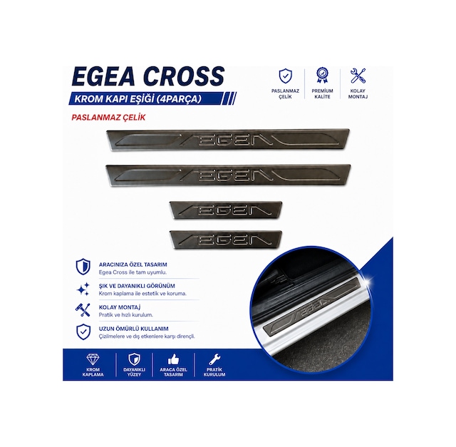 Egea Cross Krom Kapı Eşiği 4parça Paslanmaz Çelik Fıategeacrkket0000000001