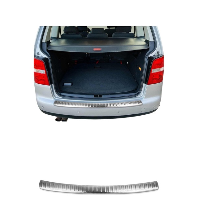 Vw Touran I 2003-2010 Uyumlu Krom Arka Tampon Eşiği Paslanmaz Çelik Taşlı Mat