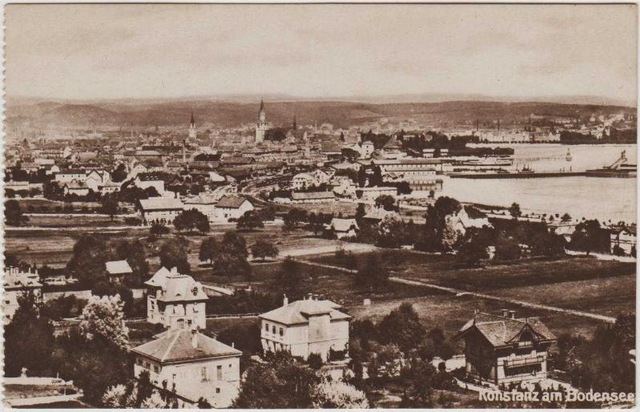 Almanya Baden-württenberg - Konstanz Am Bodensee Siyah-beyaz Eski Kartpostal 1940lar 50ler. Teşhir Ürün