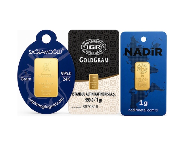 1 Gram Külçe Altın 24 Ayar Has Altın Sertifikalı Seri Numaralı