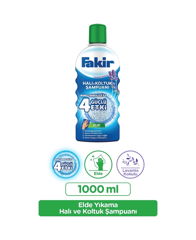Fakir Nano Teknoloji İle Lavantalı Elde Yıkama Halı ve Koltuk Şampuanı 1 L