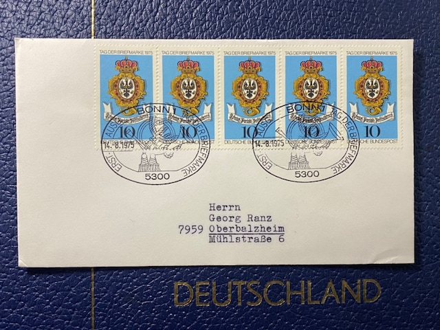 Almanya Özel Damgalı Tag Der Briefmarke 1975 Erstausgabetag Deutschland Brd Teşhir Ürün